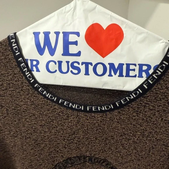 Fendi Women's Textured Brown Crew Neck Sweater - Picture 4 of 4